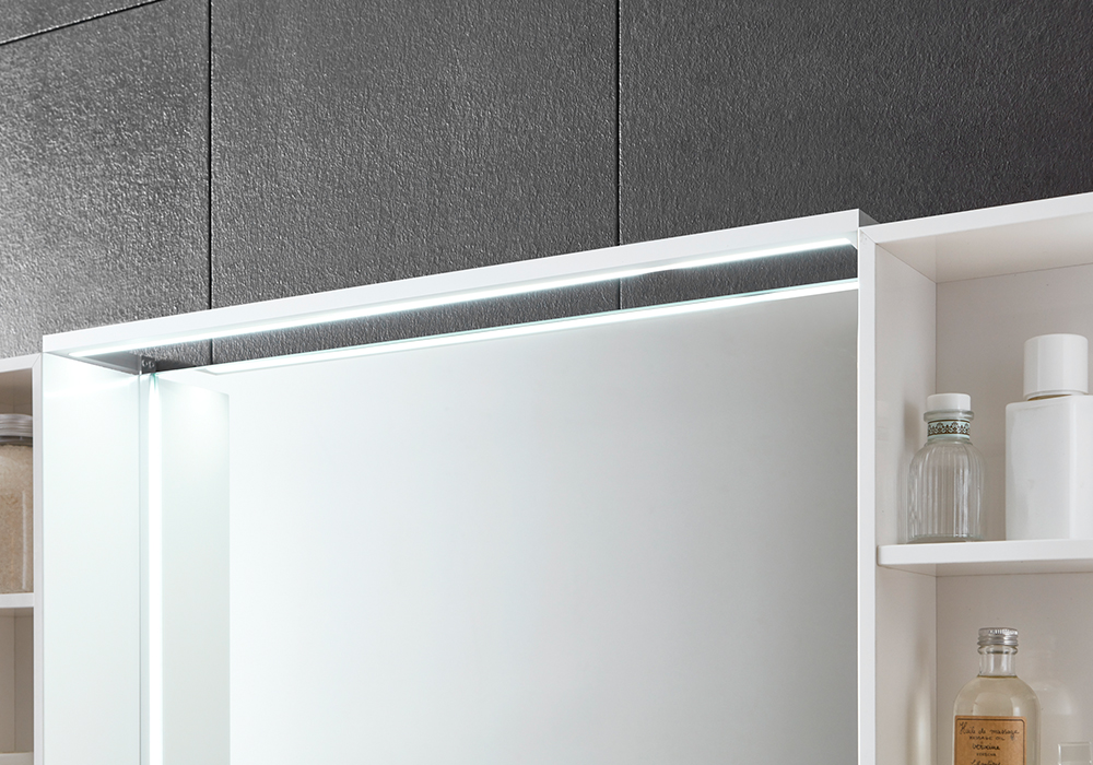 10843_18 MARLIN BAD 3250_60cm_Eiche Struktur Nachbildung_Weiss Seidenglanz
