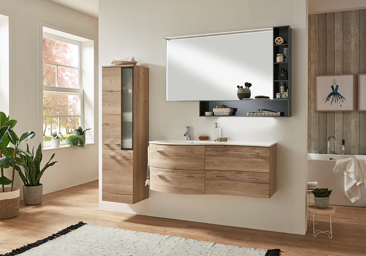 12048_18 MARLIN BAD 3280_120cm_Eiche Struktur Nachbildung_Anthrazit Seidenglanz